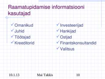 Raamatupidamine #10