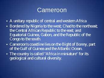 The Republic of Cameroon #2