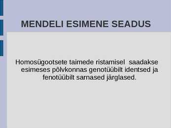 Mendeli seadused #3