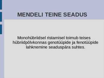 Mendeli seadused #4