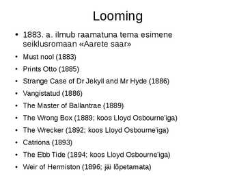 Robert Louis Stevenson- Must Nool #3