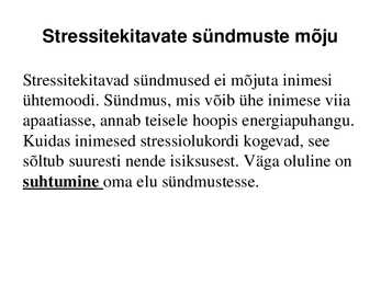 Isiksus ja stress #2