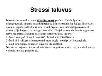 Isiksus ja stress #5