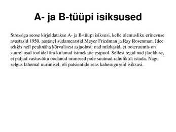 Isiksus ja stress #6