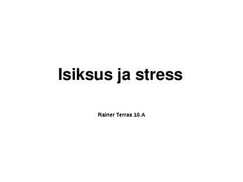 Isiksus ja stress