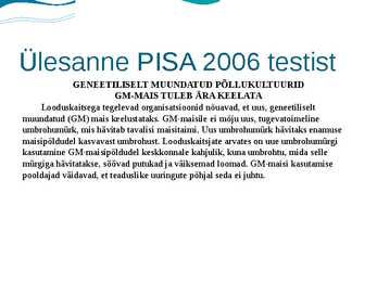 PISA haridusuuring #13