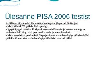 PISA haridusuuring #14