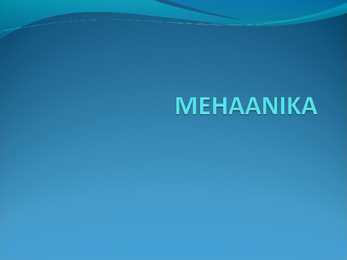 Mehaanika