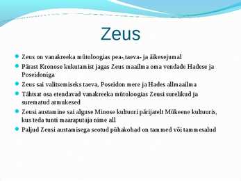 Slaidiesitlus Zeusist #2