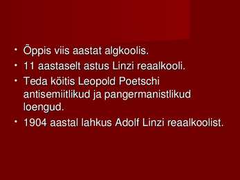Adolf Hitleri noorpõlv-koolitee ja võimule tulek #3