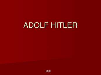 Adolf Hitleri noorpõlv-koolitee ja võimule tulek