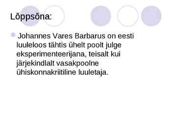 Johannes Vares Barbaruse looming #10