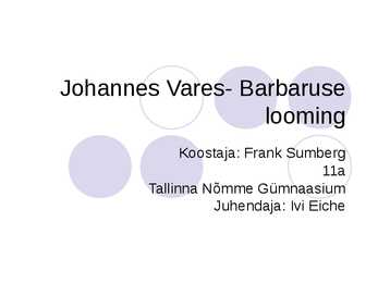 Johannes Vares Barbaruse looming