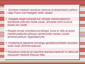 Raseduse varajane diagnoosimine #5