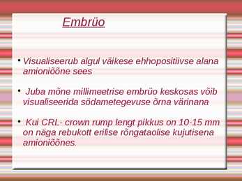 Raseduse varajane diagnoosimine #9