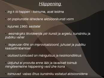 Happening and performance #2