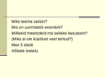 Vahekaitsmise esitlus #2