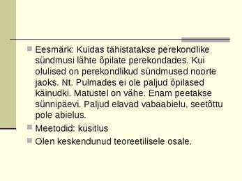 Vahekaitsmise esitlus #3