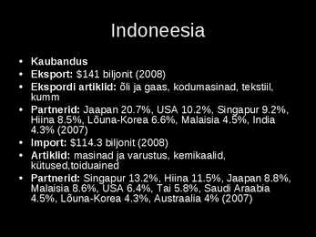 Kagu-Aasia majandus #8