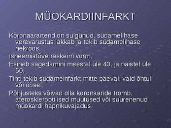 Stenokardia isheemiatõbi-MI #15