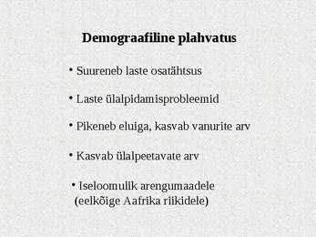 Demograafilise siirde teooria #11