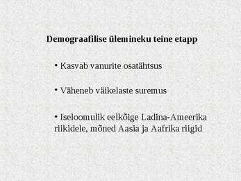 Demograafilise siirde teooria #14