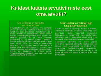 Arvutiviirused ja viirusetõrjed #9
