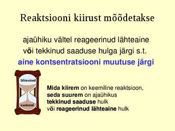 Reaktsiooni kiirus #7