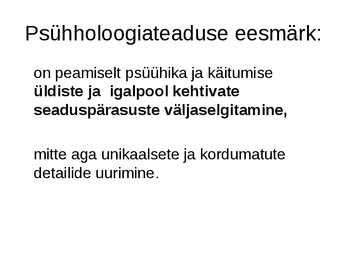 Psühholoogia konspekt powerpoint #11