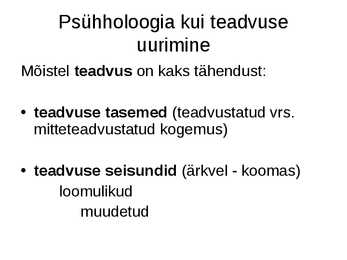 Psühholoogia konspekt powerpoint #16