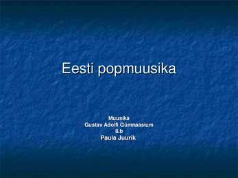 Popmuusika eestis