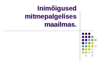 Inimõigused mitmepalgalises maailmas