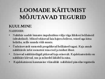 Loomadepsühholoogia #9