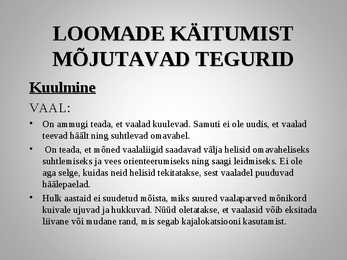 Loomadepsühholoogia #10