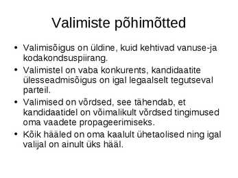 Peamised valimissüsteemid #5
