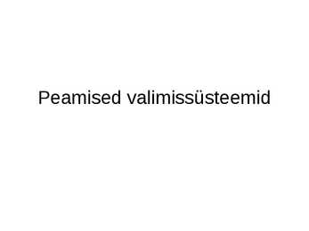 Peamised valimissüsteemid