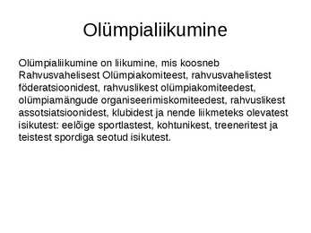 Olümpialiikumine #2