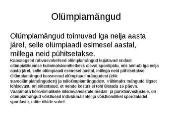 Olümpialiikumine #7