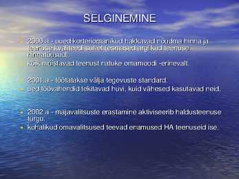 Korrashoiuturu areng Eestis #2