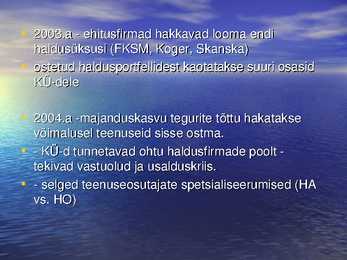 Korrashoiuturu areng Eestis #3