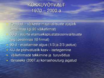 Korrashoiuturu areng Eestis #6