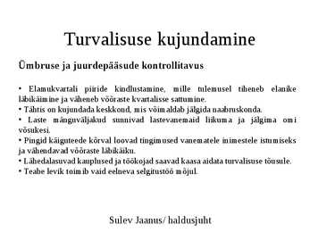 Haldaja roll ja võimalused hoone turvalisuse tagamisel #5