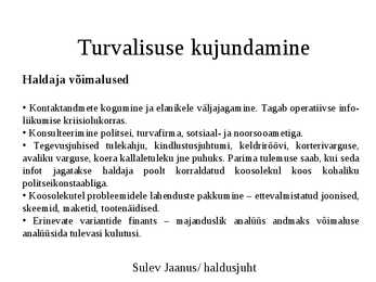 Haldaja roll ja võimalused hoone turvalisuse tagamisel #6