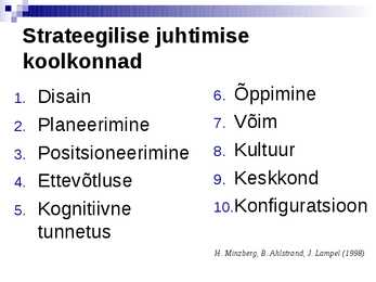 Strateegilise juhtimise olemus ja terminoloogia- #24