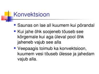 Soojusnähtused saunas #3