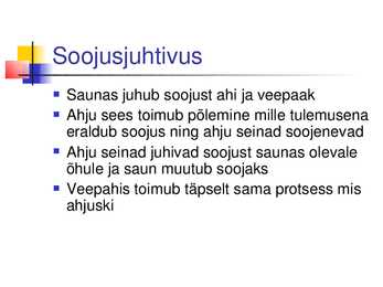 Soojusnähtused saunas #5