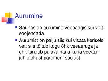 Soojusnähtused saunas #6