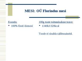 Toiduainete keemiline koostis e-ainete põhjal #21