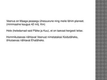Ettekanne veenusest #2