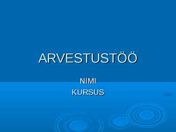 Kokkade lõputöö arvutiõpetuses